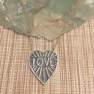 Kris Nations necklace heart love enamel pendant goldtone